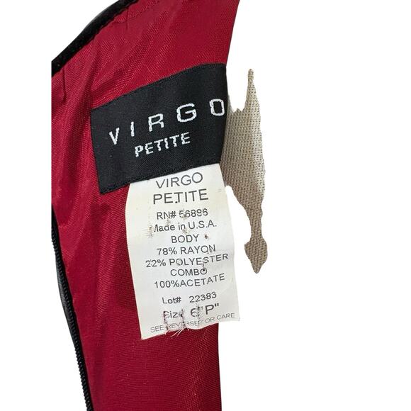 Vtg 90s Virgo Dress Sz 6P Flocked Velvet Red Black Dress Titanic Whimsy Goth - Picture 8 of 15